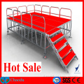 Hot sale Cheap CE ,SGS, TUV cetificited 1.22*1.22m or 1.22m*2.44m aluminum wedding party portable stage with wheel